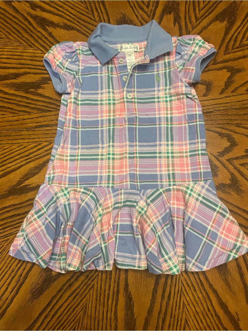 Polo Ralph Lauren Infant Girls' Plaid Polo Dress With Bloomers Size 9 Month